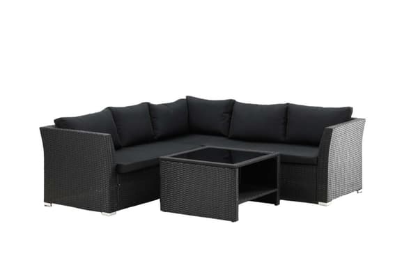 Haiti lounge set 4 delar svart.