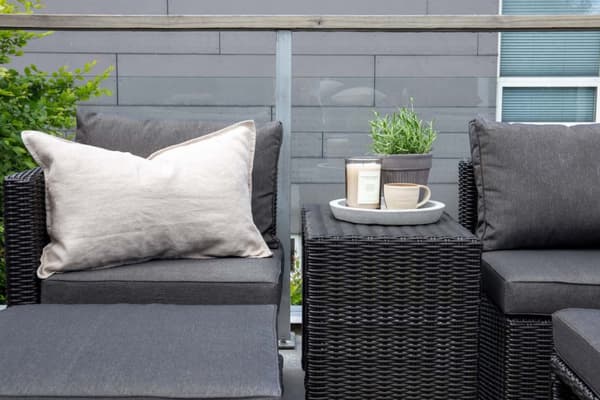 Quad lounge set 5 delar svart.