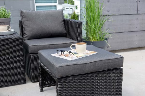 Quad lounge set 5 delar svart.