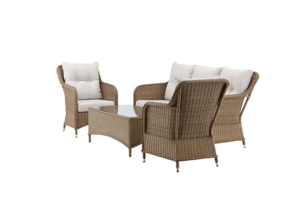 Vikelund lounge set 4 delar natur.