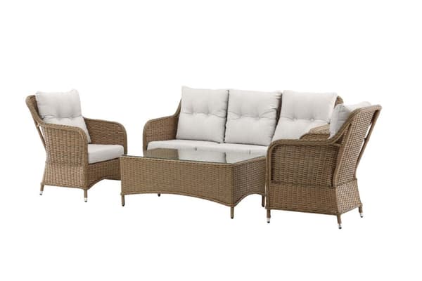 Vikelund lounge set 4 delar natur.