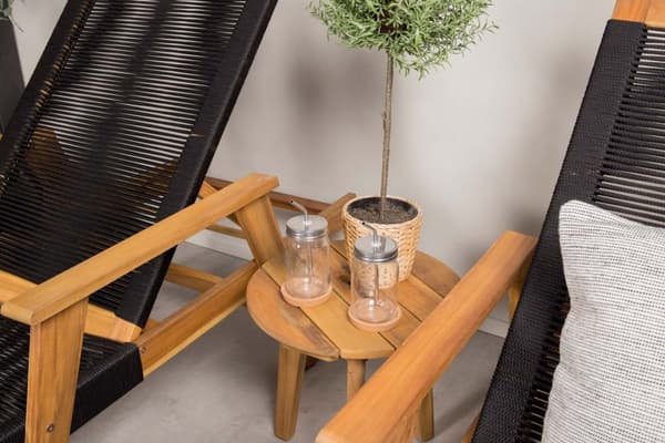Acacia lounge set 3 delar svart,natur.