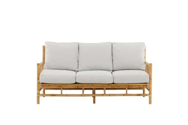 Cane havesofa inkl. hynder 3 pers. natur.