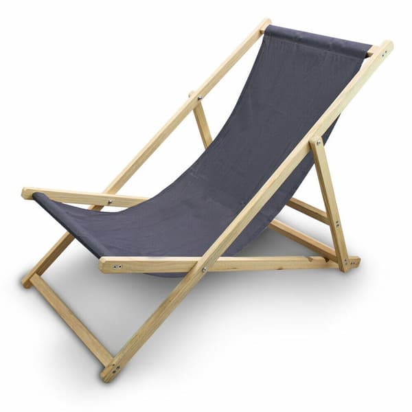 Stark solstol, justerbar solstol, svart, f�r stranden i tr�dg?rden