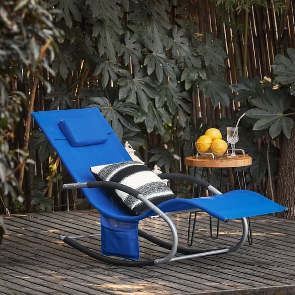 SoBuy Keinutuolit – Ulkokäyttöön, Ergonominen Kleinin sininen OGS28-KB