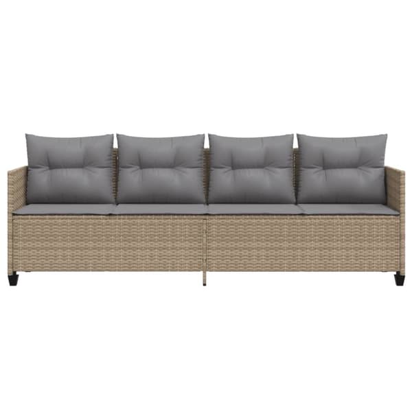 vidaXL loungesofa med hynder polyrattan beige