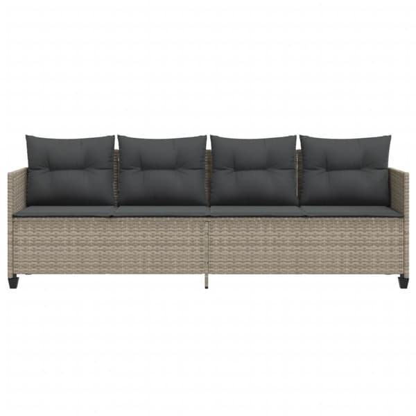 vidaXL loungesofa med hynder polyrattan lysegrå