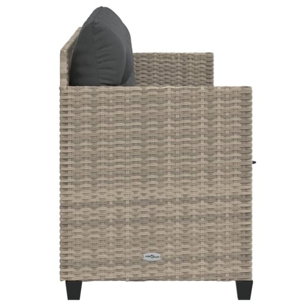 vidaXL loungesofa med hynder polyrattan lysegrå