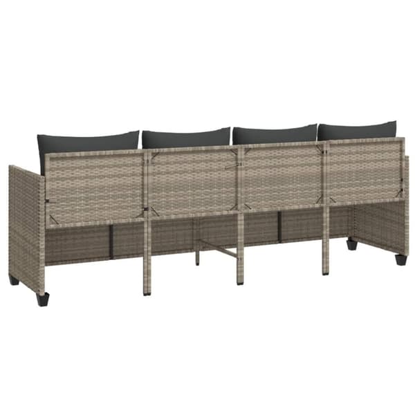 vidaXL loungesofa med hynder polyrattan lysegrå
