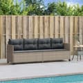 Miniatyrbillede 2 af 9: vidaXL loungesofa med hynder polyrattan lysegrå
