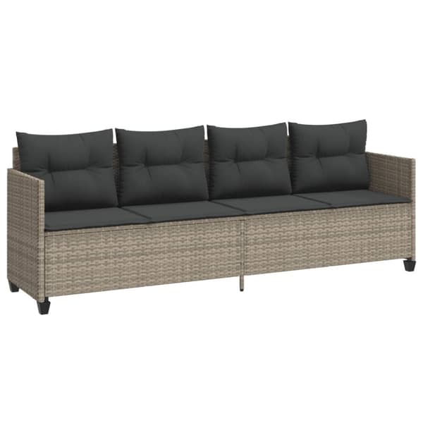 vidaXL loungesofa med hynder polyrattan lysegrå
