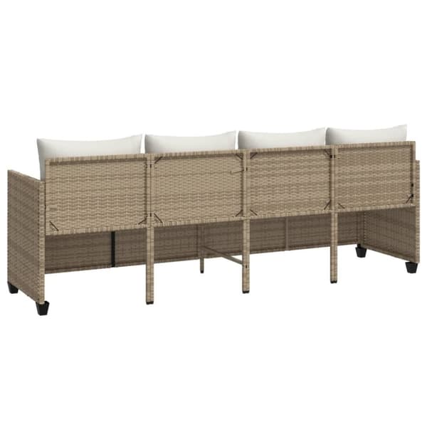 vidaXL loungesofa med hynder polyrattan beige