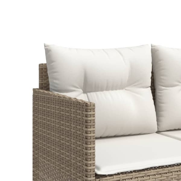 vidaXL loungesofa med hynder polyrattan beige