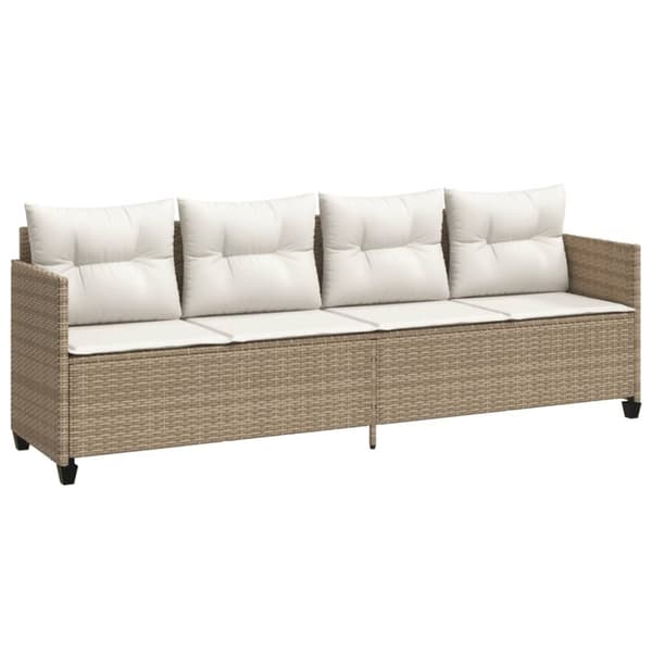 vidaXL loungesofa med hynder polyrattan beige