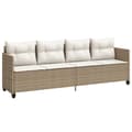 Miniatyrbillede 1 af 9: vidaXL loungesofa med hynder polyrattan beige