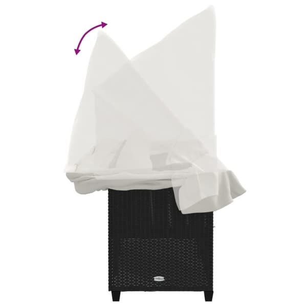 vidaXL loungesofa med baldakin og hynder polyrattan sort