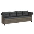 Miniatyrbillede 3 af 11: vidaXL loungesofa med baldakin og hynder polyrattan grå