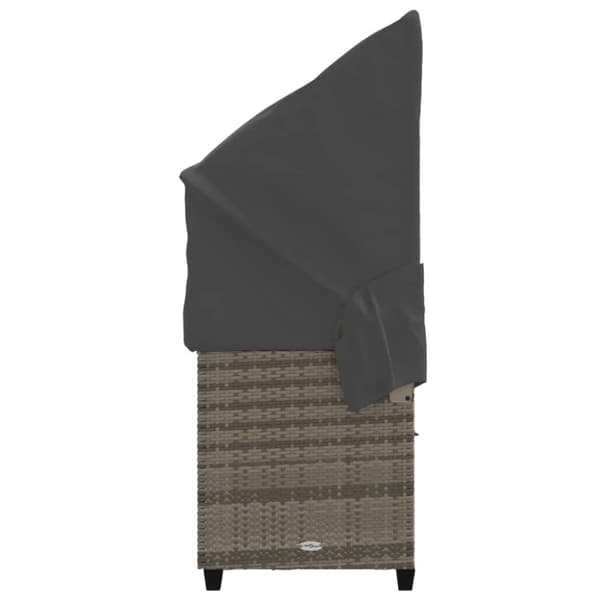 vidaXL loungesofa med baldakin og hynder polyrattan grå
