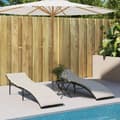 Miniatyrbillede 3 af 10: vidaXL liggestol med hynde 55x199x50 cm polyrattan sort