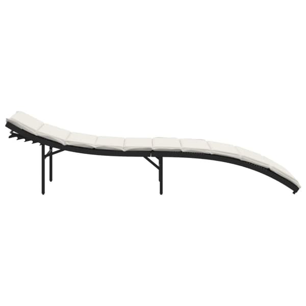 vidaXL liggestol med hynde 55x199x50 cm polyrattan sort
