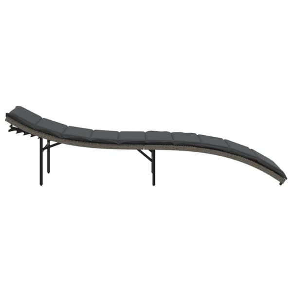 vidaXL liggestol med hynde 55x199x50 cm polyrattan grå