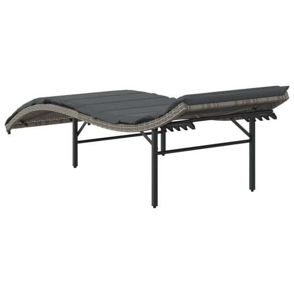 vidaXL liggestol med hynde 55x199x50 cm polyrattan grå