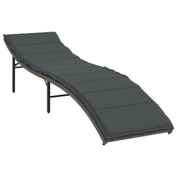 vidaXL liggestol med hynde 55x199x50 cm polyrattan grå
