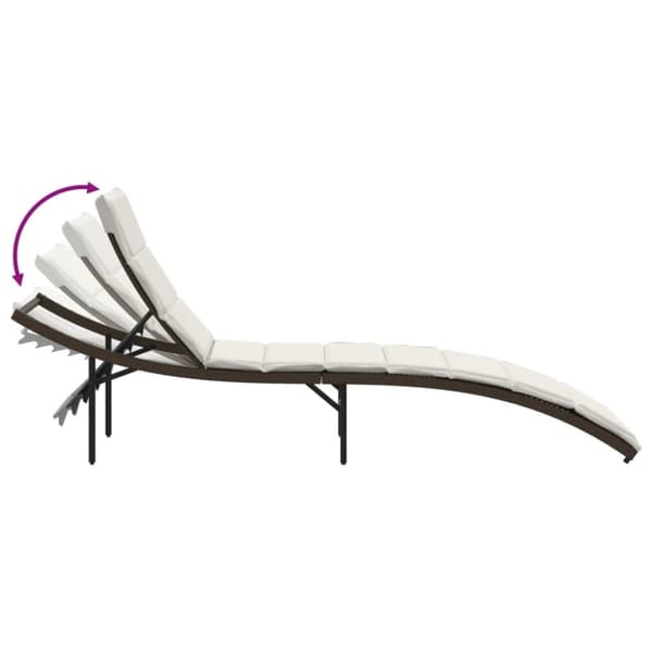 vidaXL liggestole 2 stk. med bord polyrattan brun