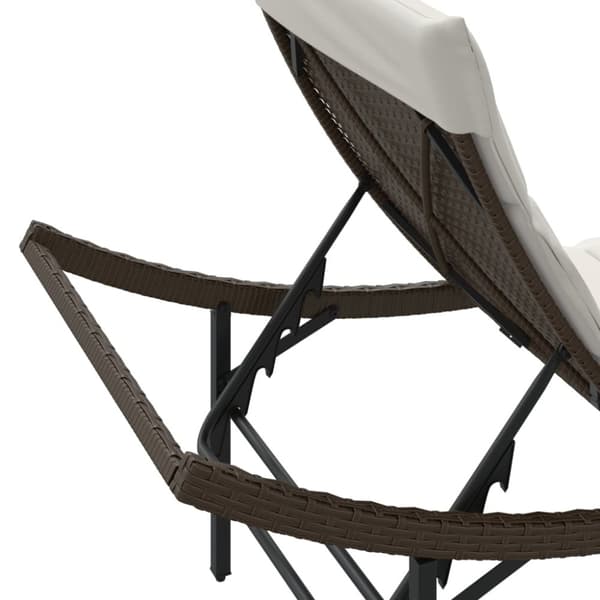 vidaXL liggestole 2 stk. med bord polyrattan brun