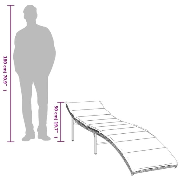 vidaXL liggestole 2 stk. med bord polyrattan brun