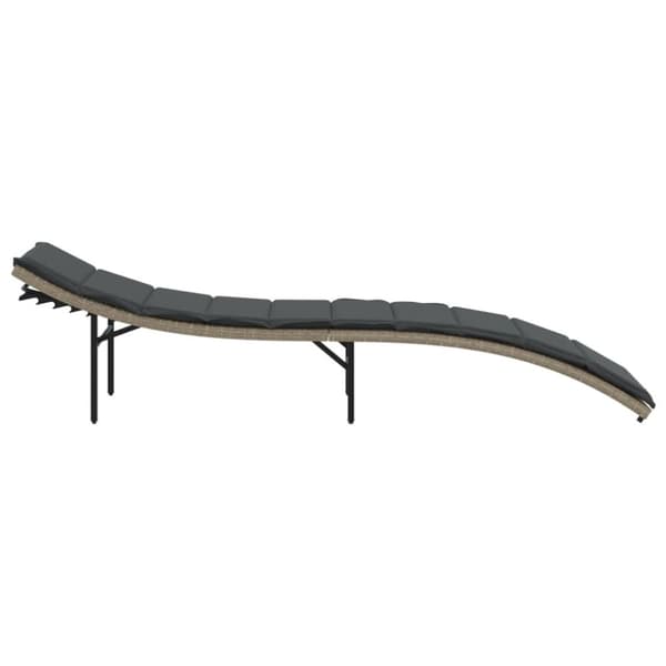vidaXL liggestol med hynde 55x199x50 cm polyrattan lysegrå