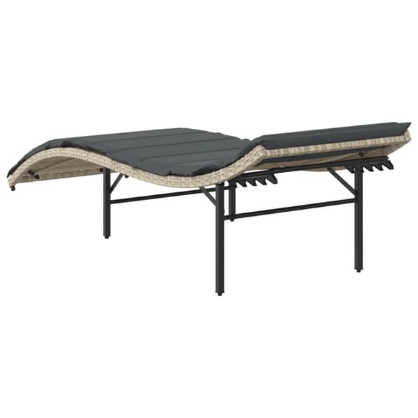 vidaXL liggestol med hynde 55x199x50 cm polyrattan lysegrå