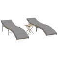 Miniatyrbillede 1 af 11: vidaXL liggestole 2 stk. med bord polyrattan beige