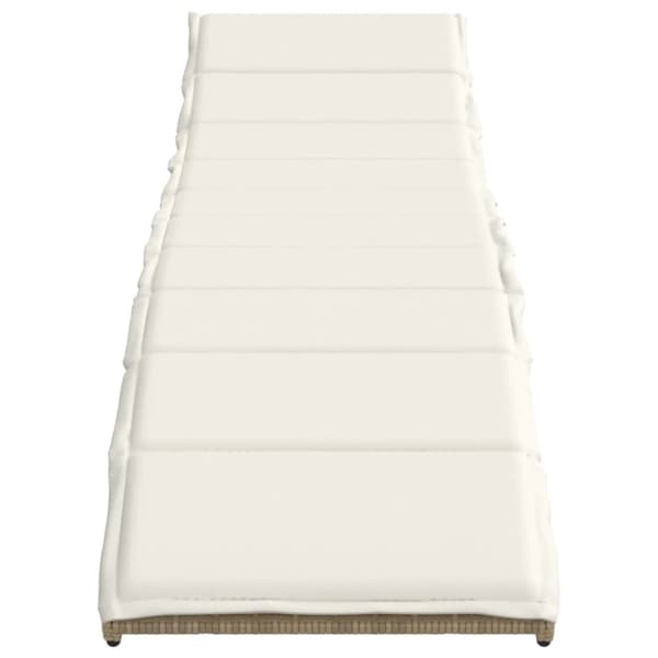 vidaXL Solsäng med dyna beige 55x199x50 cm konstrotting