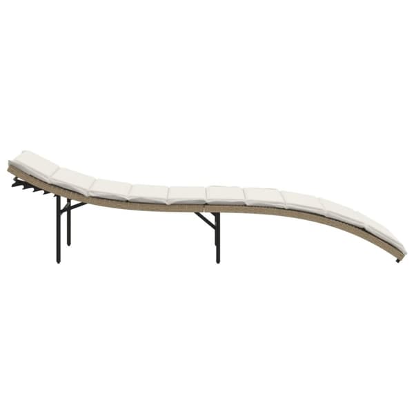 vidaXL Solsäng med dyna beige 55x199x50 cm konstrotting
