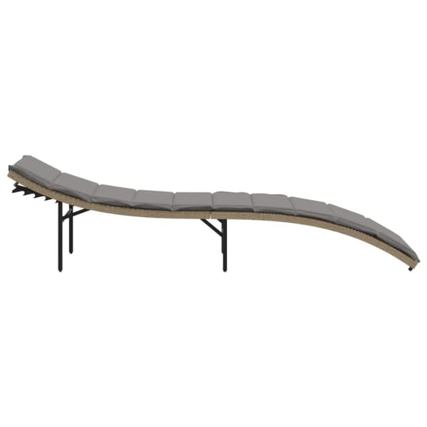 vidaXL liggestol med hynde 55x199x50 cm polyrattan beige