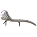 Miniatyrbillede 7 af 10: vidaXL liggestol med hynde 55x199x50 cm polyrattan beige