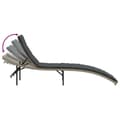 Miniatyrbillede 7 af 11: vidaXL liggestole 2 stk. med bord polyrattan lysegrå