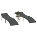 Miniatyrbillede 11 af 11: vidaXL liggestole 2 stk. med bord polyrattan lysegrå