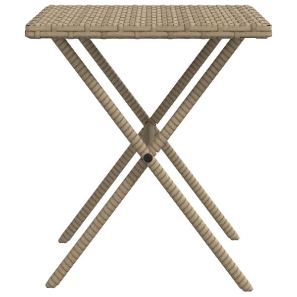 vidaXL liggestole 2 stk. med bord polyrattan beige
