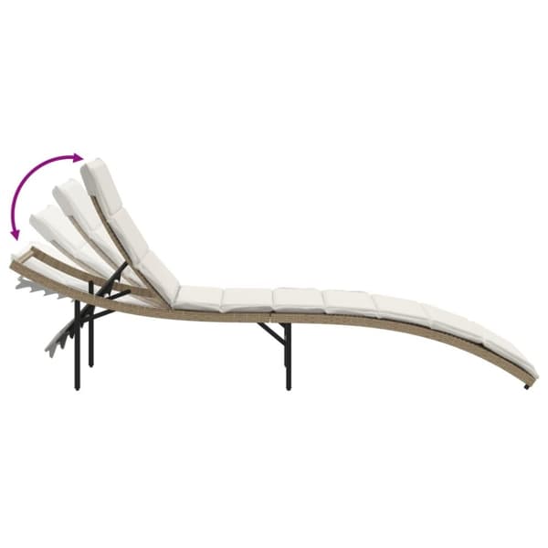 vidaXL liggestole 2 stk. med bord polyrattan beige