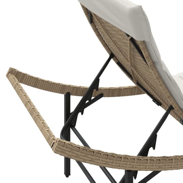 vidaXL liggestole 2 stk. med bord polyrattan beige
