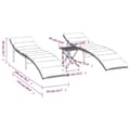Miniatyrbillede 10 af 11: vidaXL liggestole 2 stk. med bord polyrattan beige