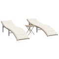 Miniatyrbillede 1 af 11: vidaXL liggestole 2 stk. med bord polyrattan beige