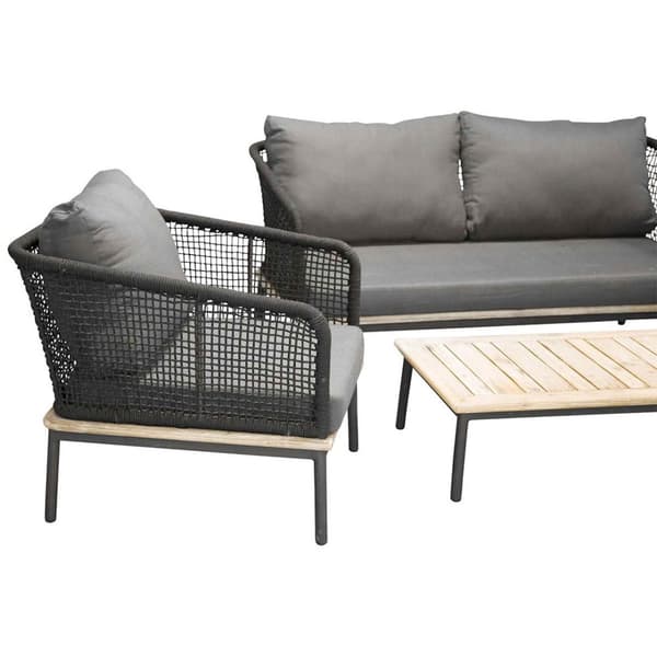Andorra lounge set 4 delar svart,natur.