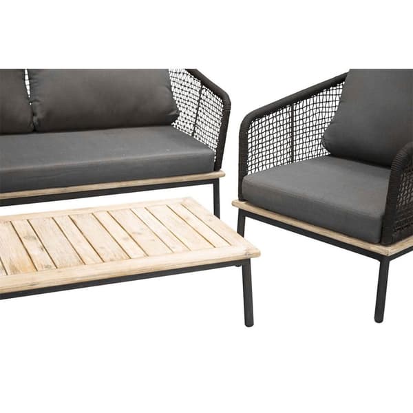 Andorra lounge set 4 delar svart,natur.
