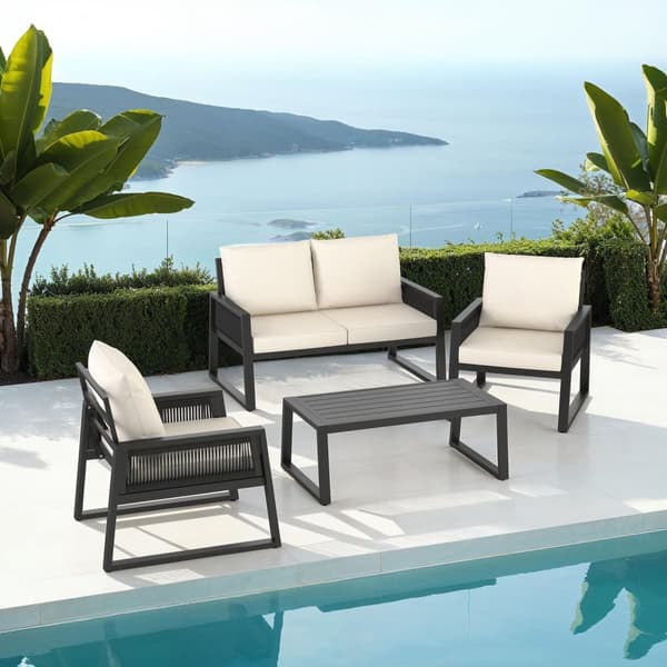 Loungeset/Loungegrupp Captive i rep-design - Set 1 (1 x soffa / 1 x bord / 2 x fåtöljer)
