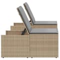 Miniatyrbild 6 av 11: vidaXL Solsängar 2 st med bord beige konstrotting