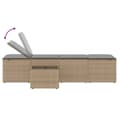 Miniatyrbild 8 av 11: vidaXL Solsängar 2 st med bord beige konstrotting