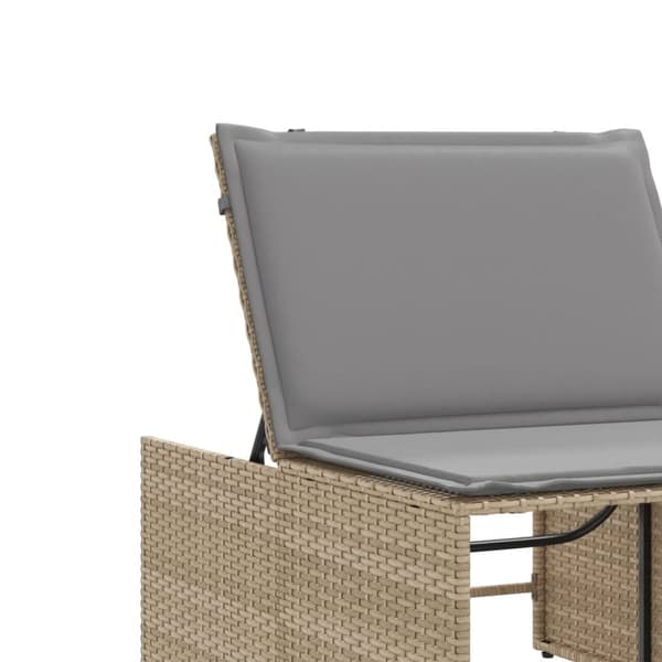 vidaXL Solsängar 2 st med bord beige konstrotting